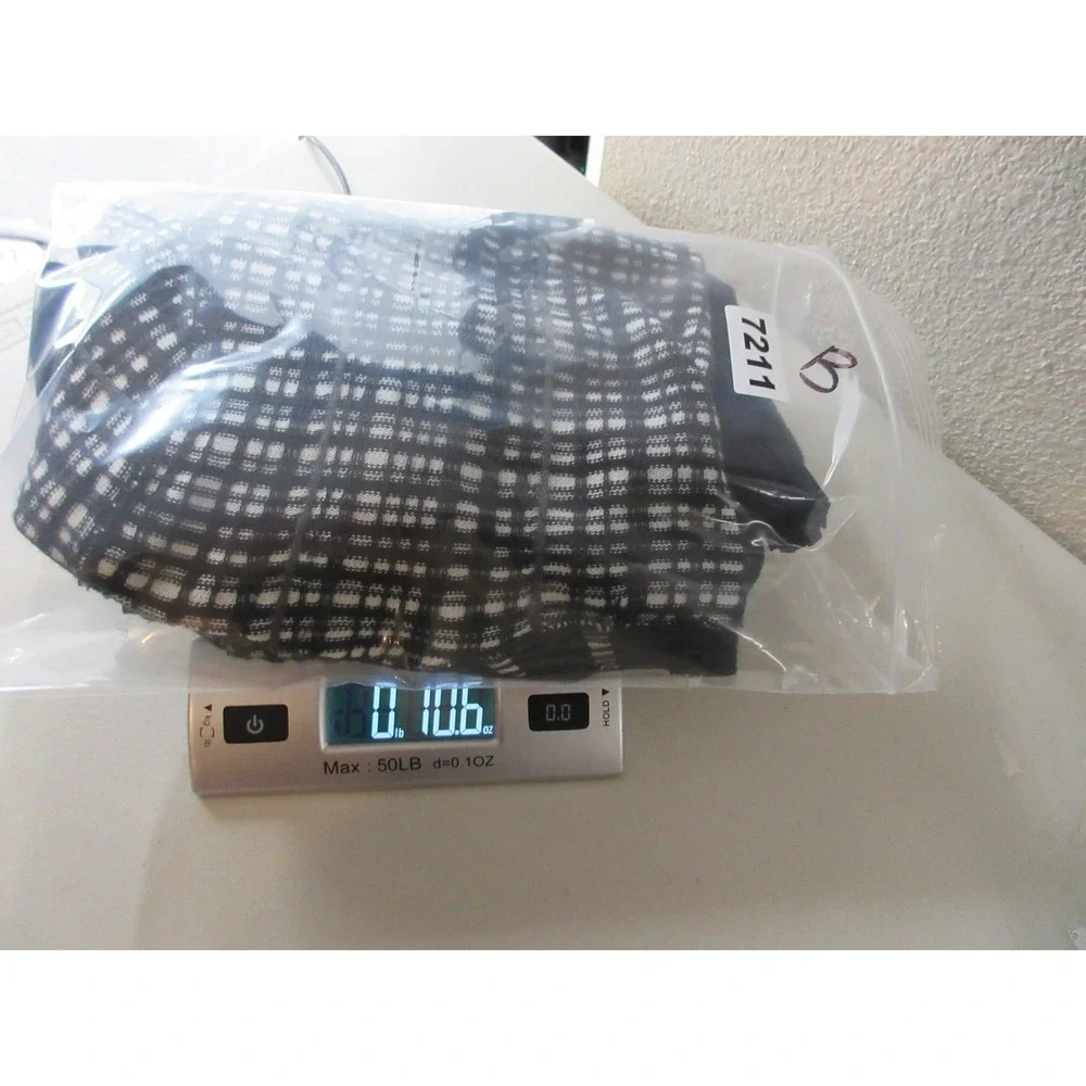 NIC+ZOE Sweater Womens Size S Ombre Plaid Button Front Office Career Ruffle Hem